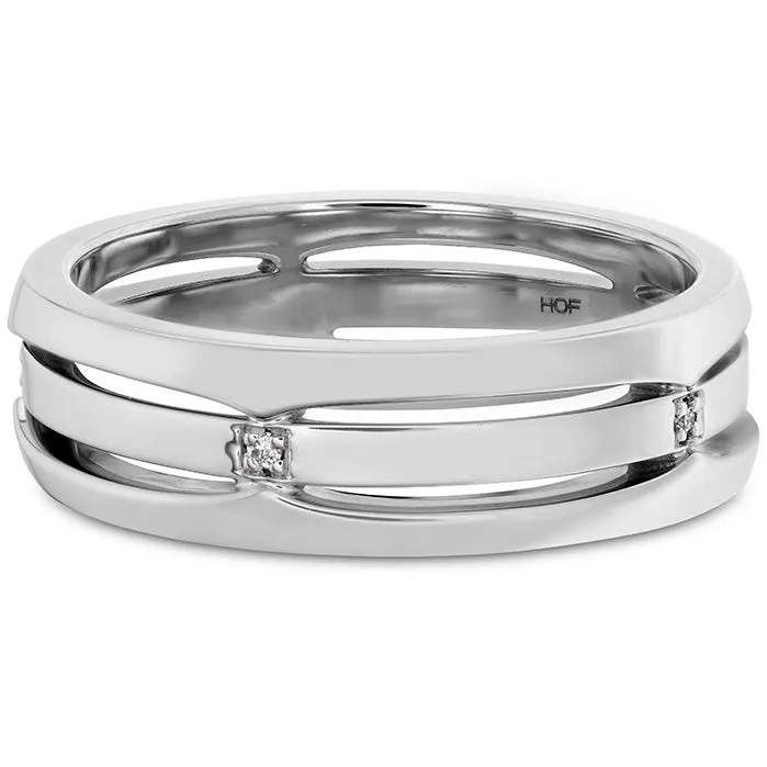 0.05 ctw. Copley Triple Row Mens Band in 18K White Gold