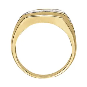 14k Mens 3 Stone Ring