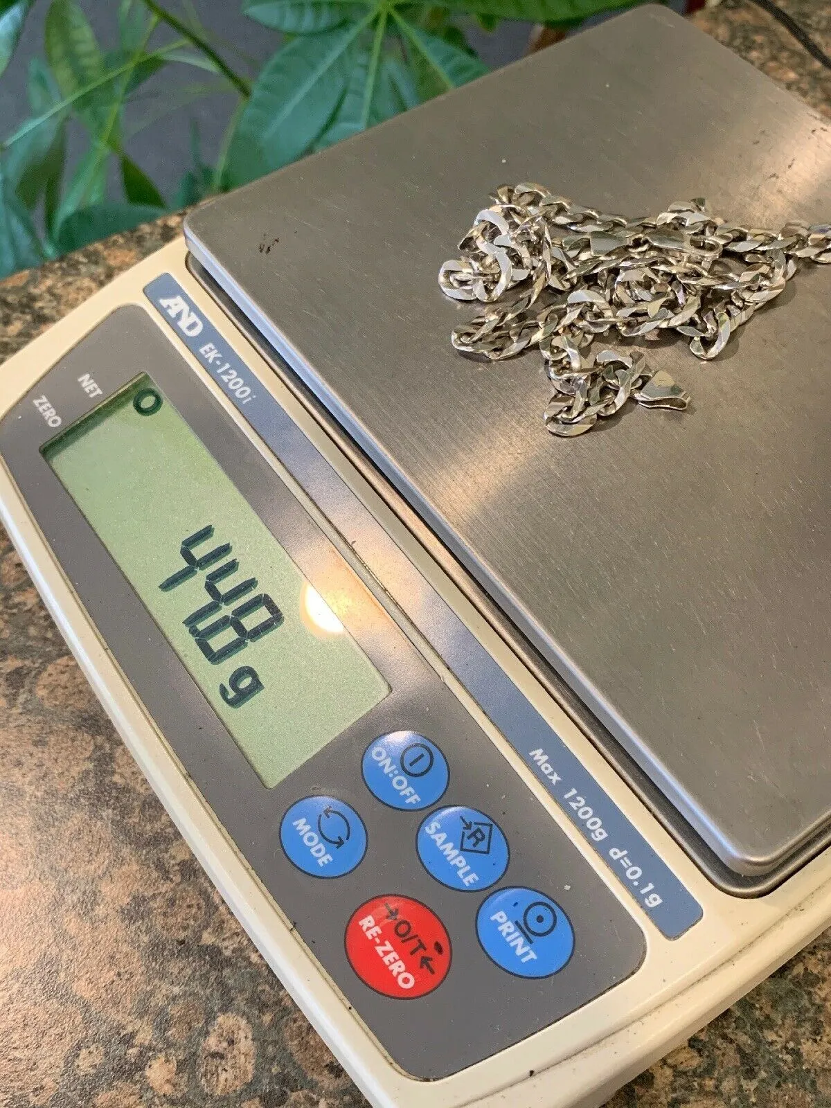 14k White Gold RCICurb Link Chain 24" Inch, 44.8 grams, 7.2mm