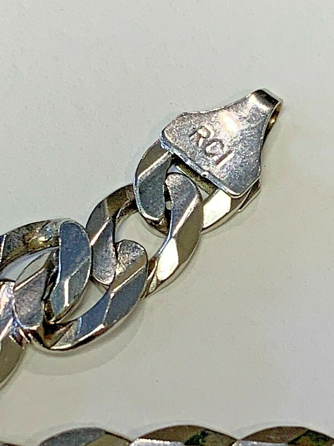 14k White Gold RCICurb Link Chain 24" Inch, 44.8 grams, 7.2mm