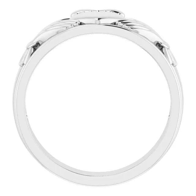 14K White or Yellow Gold Claddagh Men's Band