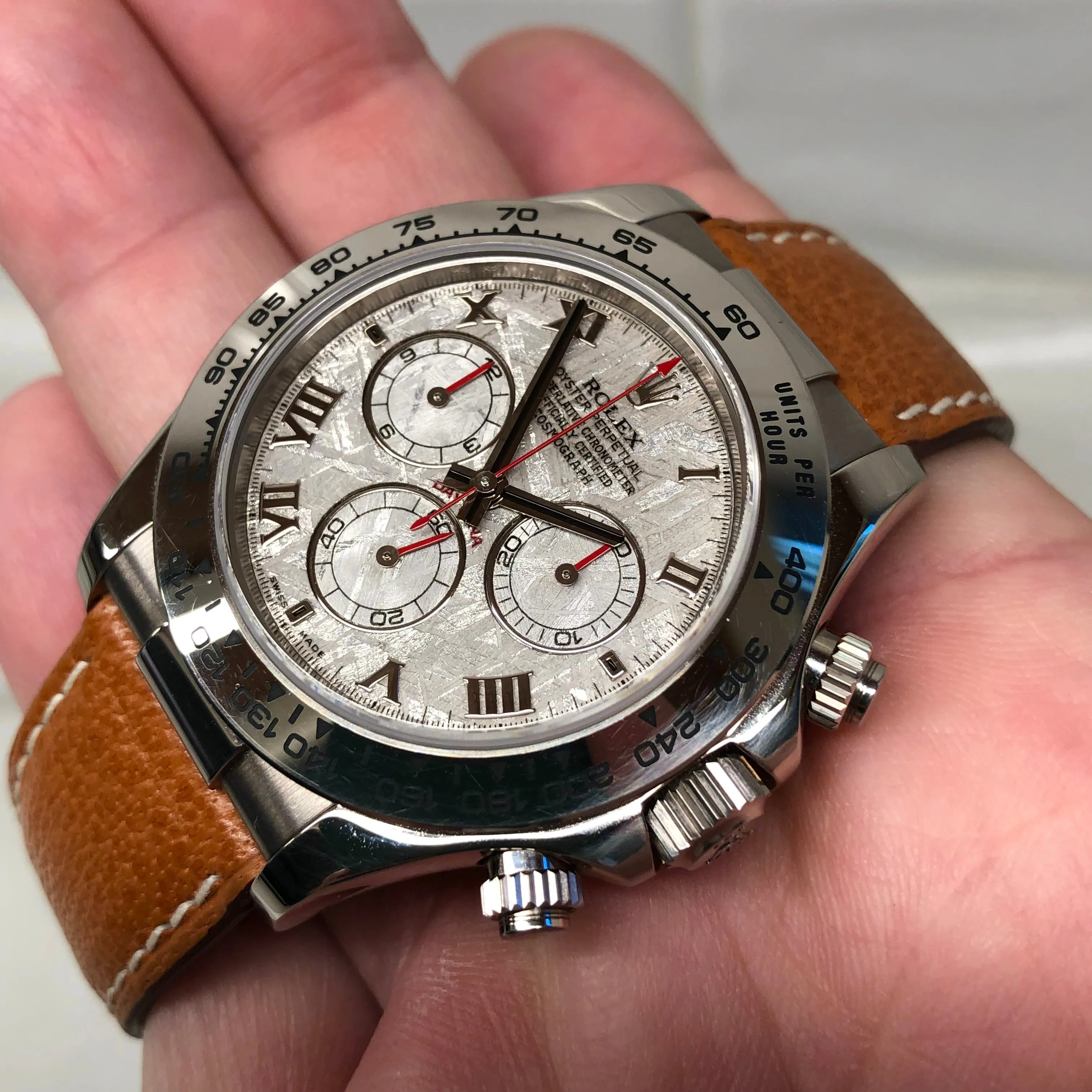 2005 Rolex Daytona Cosmograph 116519 Meteorite 18K White Gold Chronograph Wristwatch with Box and Papers