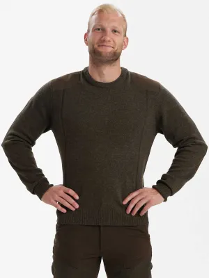 50% OFF DEERHUNTER Sheffield Knit O-Neck Jumper - Mens - Dark Elm - Size: SMALL