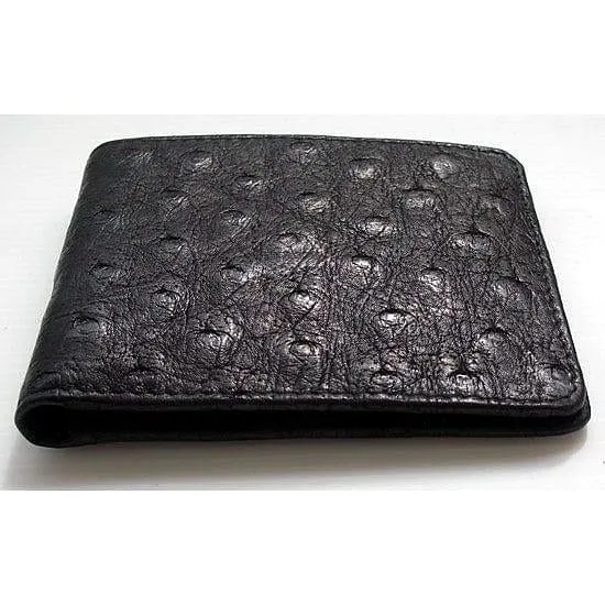 All Black Ostrich Wallet