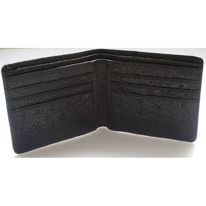 All Black Ostrich Wallet