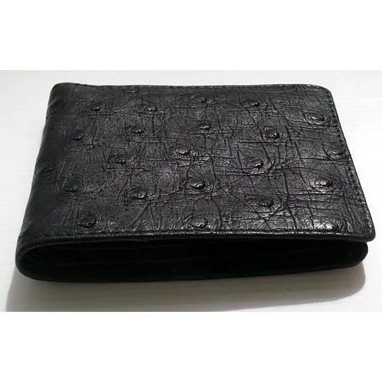 All Black Ostrich Wallet