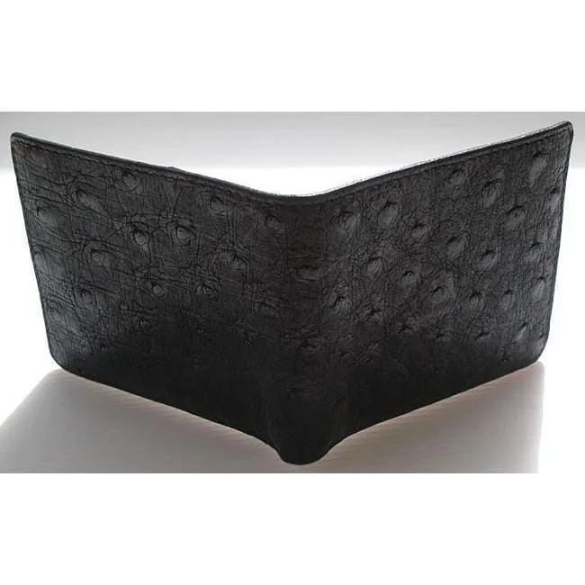 All Black Ostrich Wallet