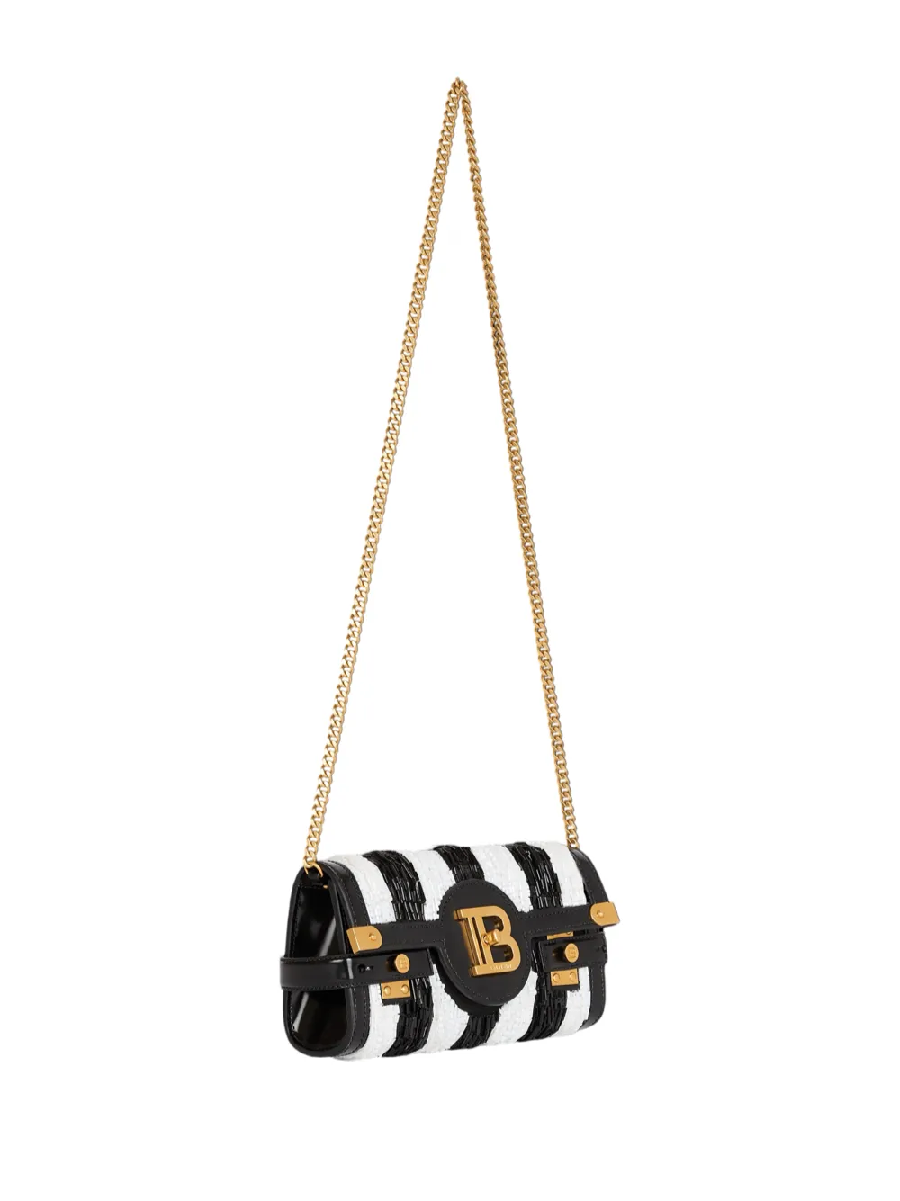 Balmain B-Buzz Pouch With Embroidered Stripes
