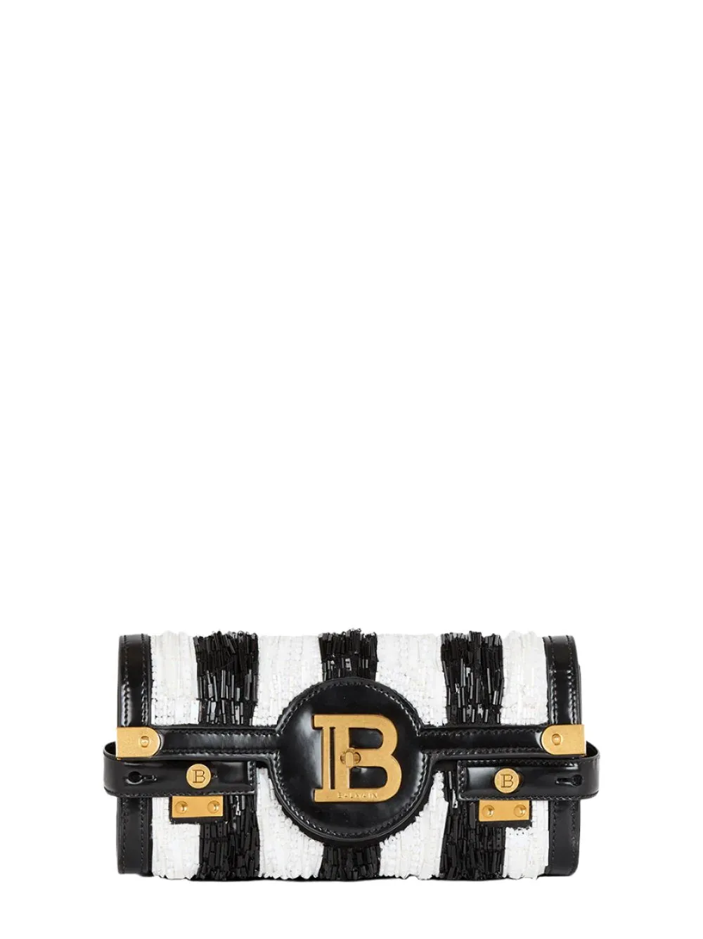 Balmain B-Buzz Pouch With Embroidered Stripes