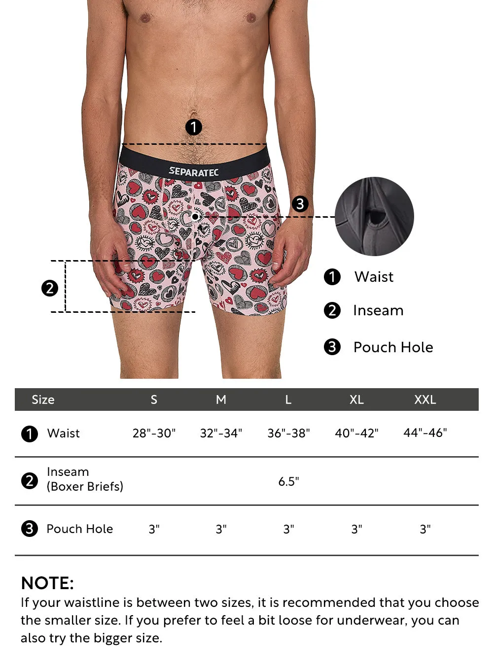 Bamboo Rayon Heart Prints Boxer Briefs 3 Pack