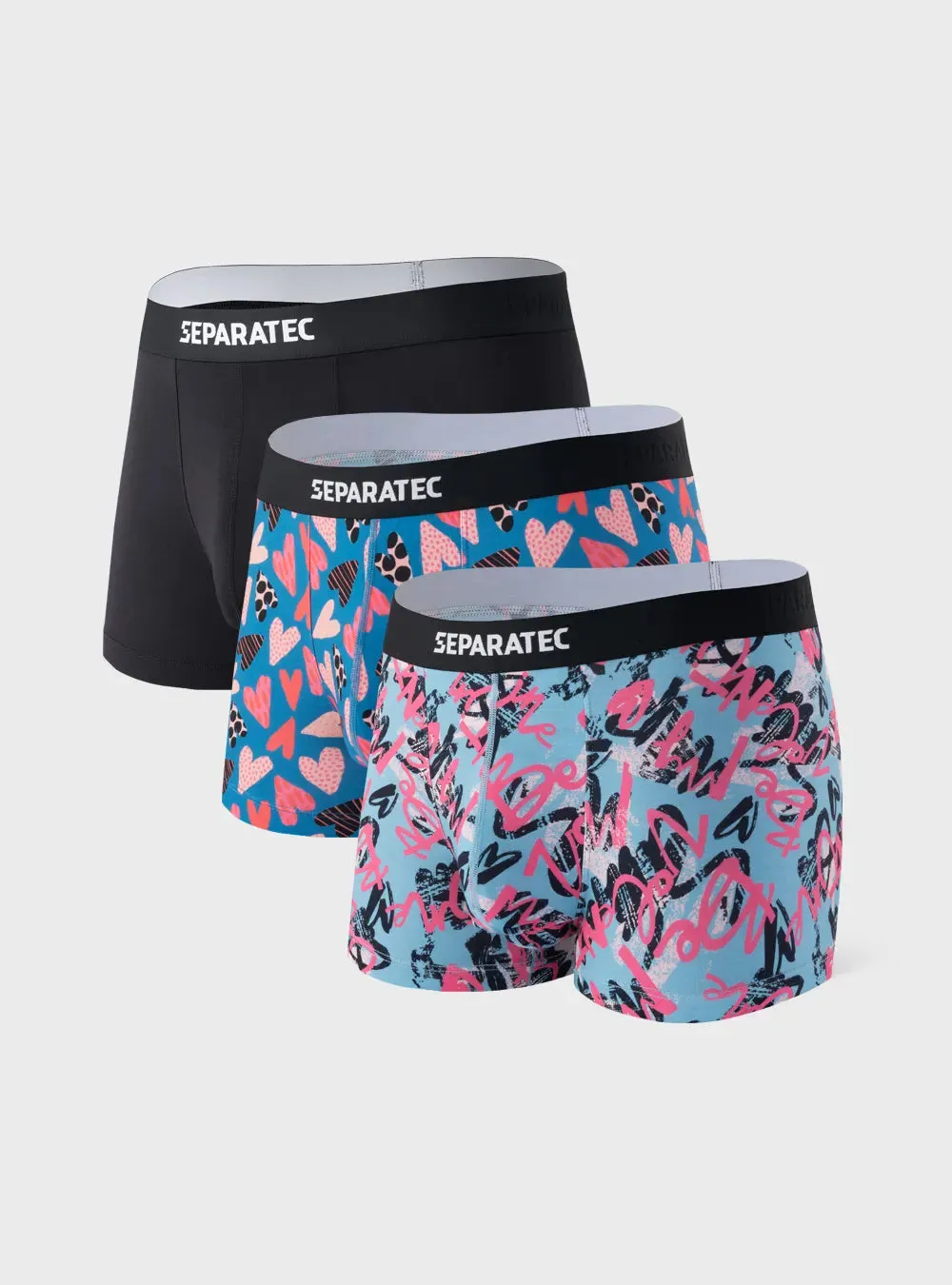 Bamboo Rayon Heart Prints Trunks 3 Pack