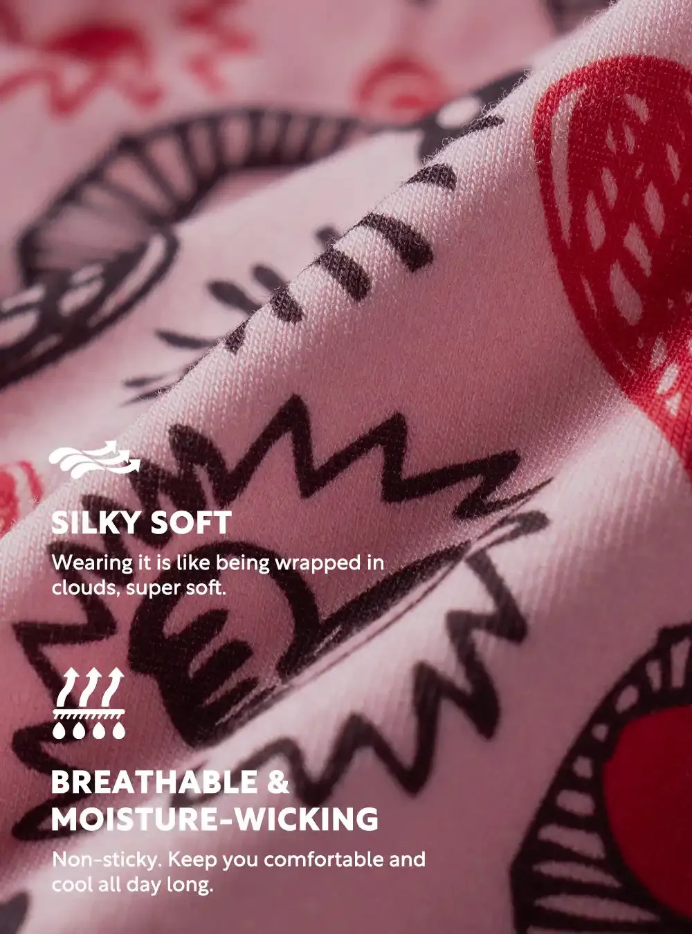 Bamboo Rayon Heart Prints Trunks 3 Pack
