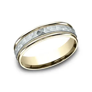 Benchmark Two-Tone Hammered Center Men's Wedding Band CF15630814KWY