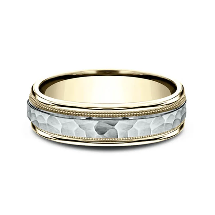 Benchmark Two-Tone Hammered Center Men's Wedding Band CF15630814KWY