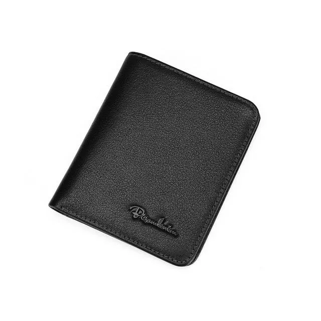 BISON DENIM Black Purse Genuine Leather Men's Wallets