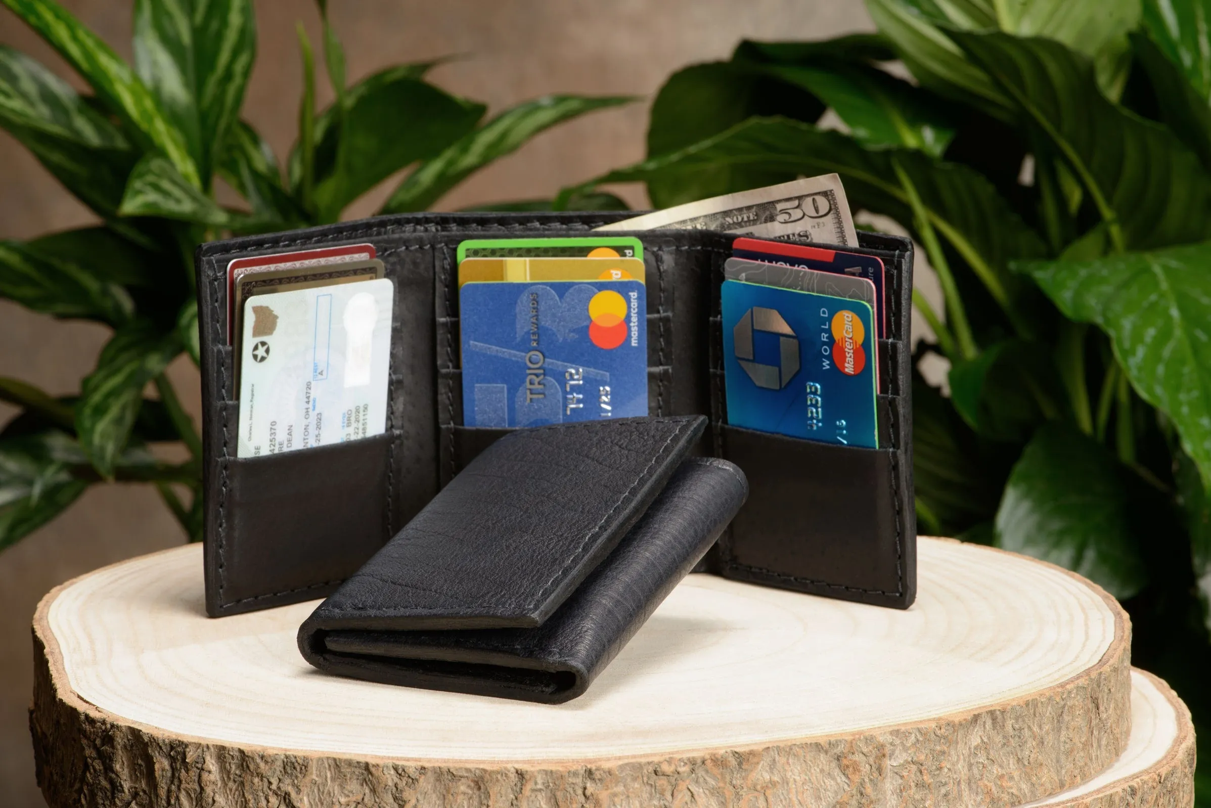 Black American Bison Trifold Wallet