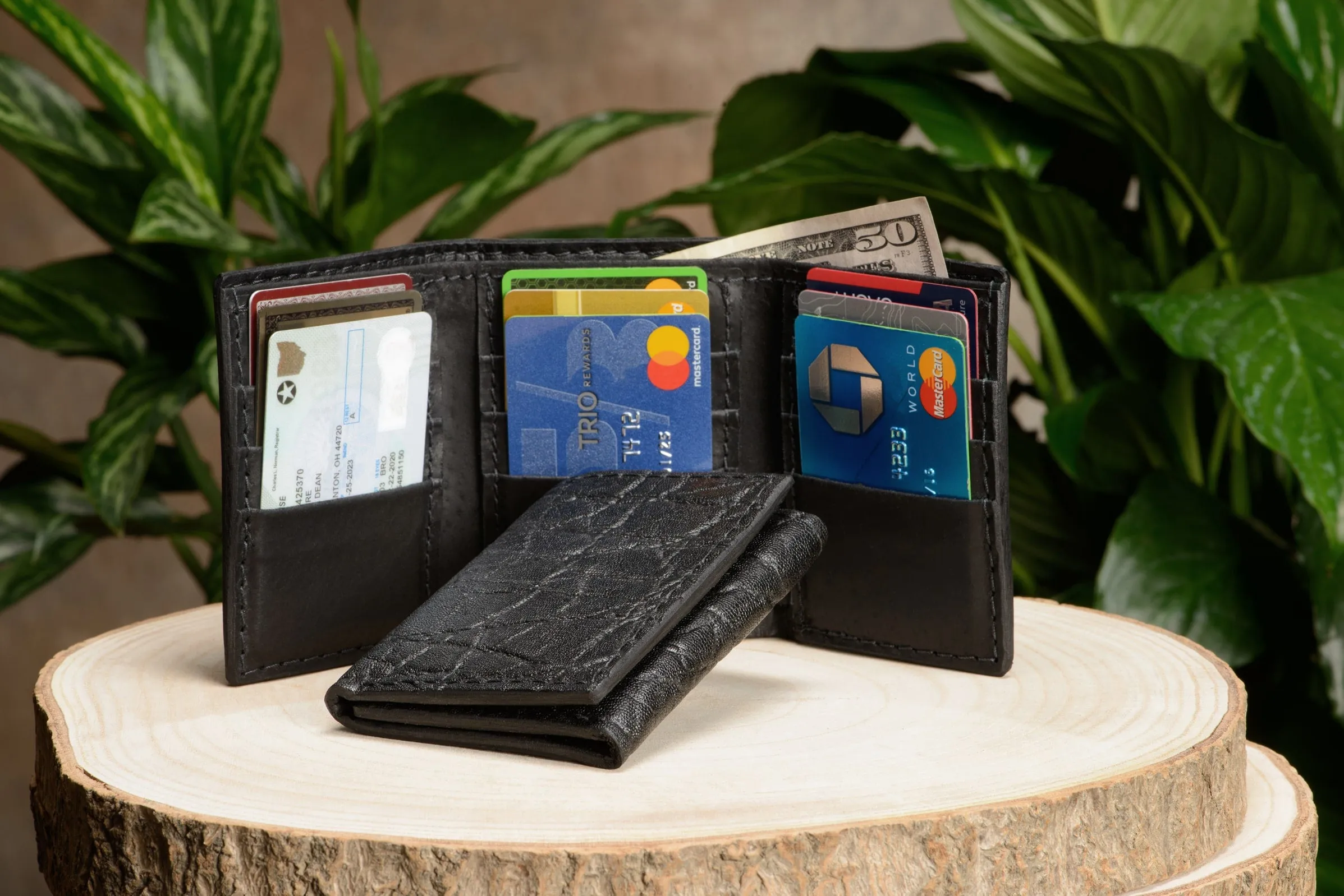 Black Elephant Trifold Wallet
