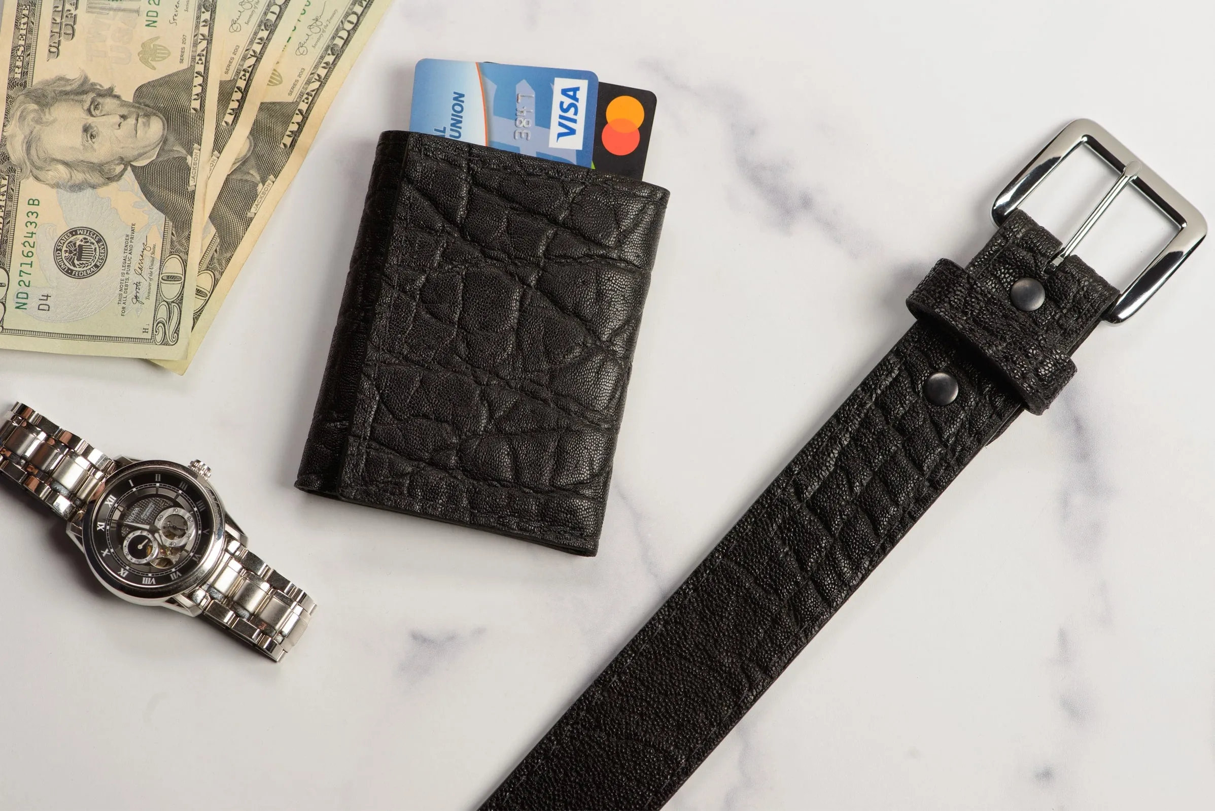 Black Elephant Trifold Wallet