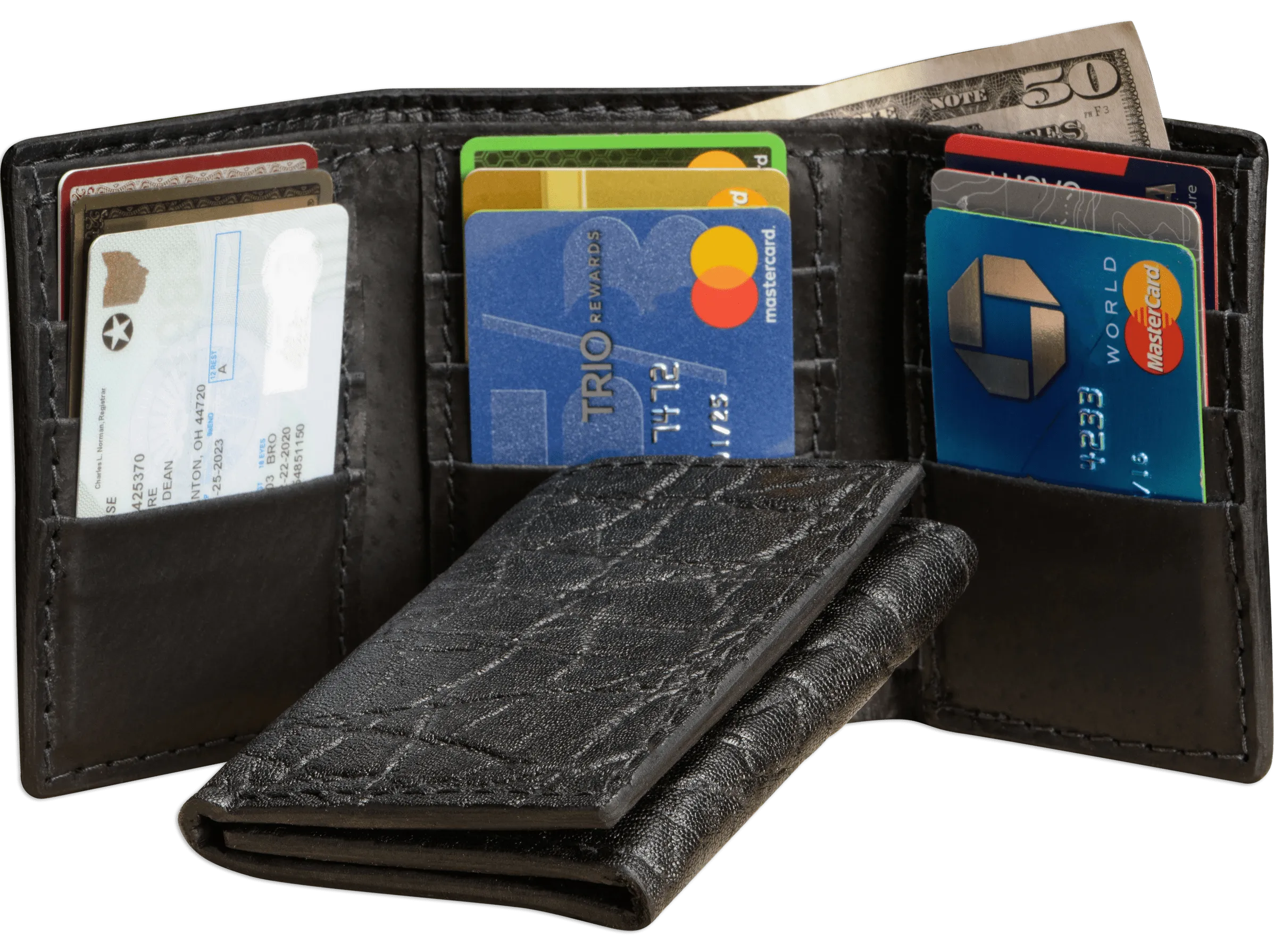 Black Elephant Trifold Wallet