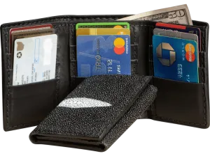 Black Stingray Trifold Wallet