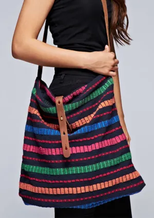 Bright Stripes Crossbody Tote