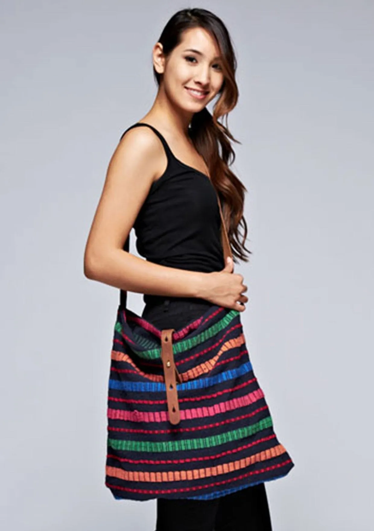 Bright Stripes Crossbody Tote