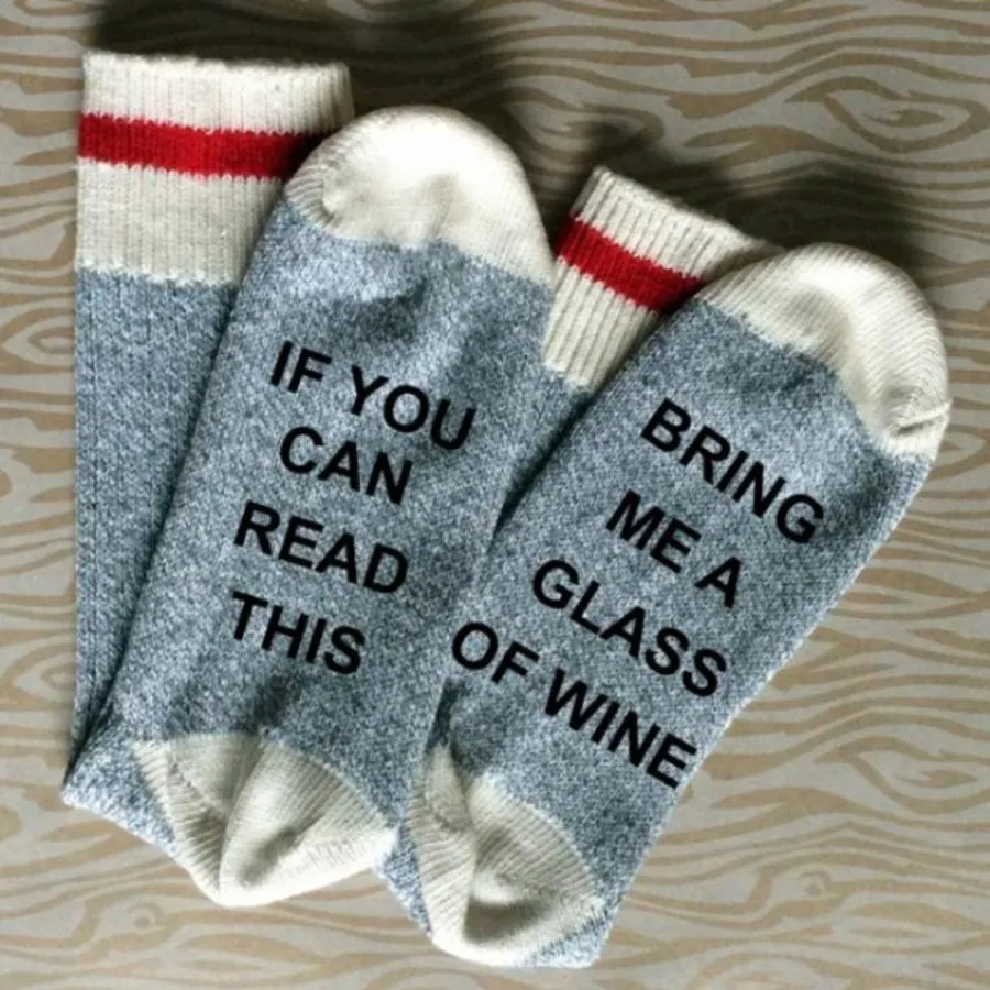 Bring Me A Glass Of Wine Unisex Cotton Socks