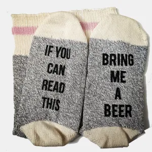 Bring Me Beer Pink Stripe Unisex Cotton Socks