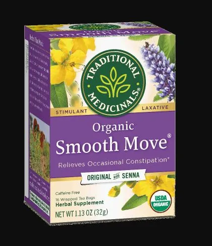 [Bundle Of 4] Traditional Medicinals Organic Smooth Move Original with Senna Tea, 16 bags Exp: 01/27