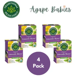 [Bundle Of 4] Traditional Medicinals Organic Smooth Move Peppermint Tea, 16 bags Exp: 02/27