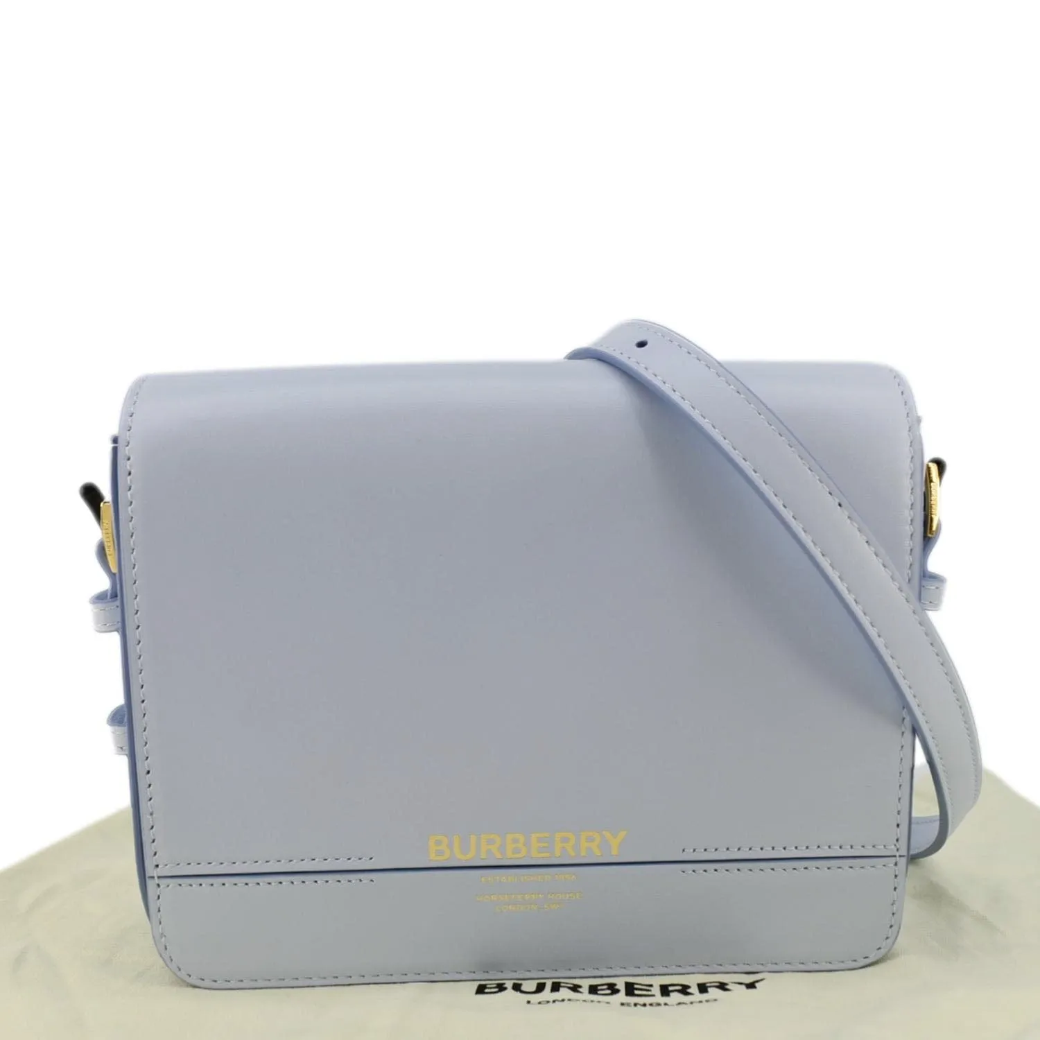 BURBERRY Grace Small Leather Crossbody Bag Light Blue