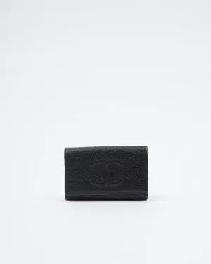 Chanel Black Caviar Timeless CC Interlocking Logo Key Holder