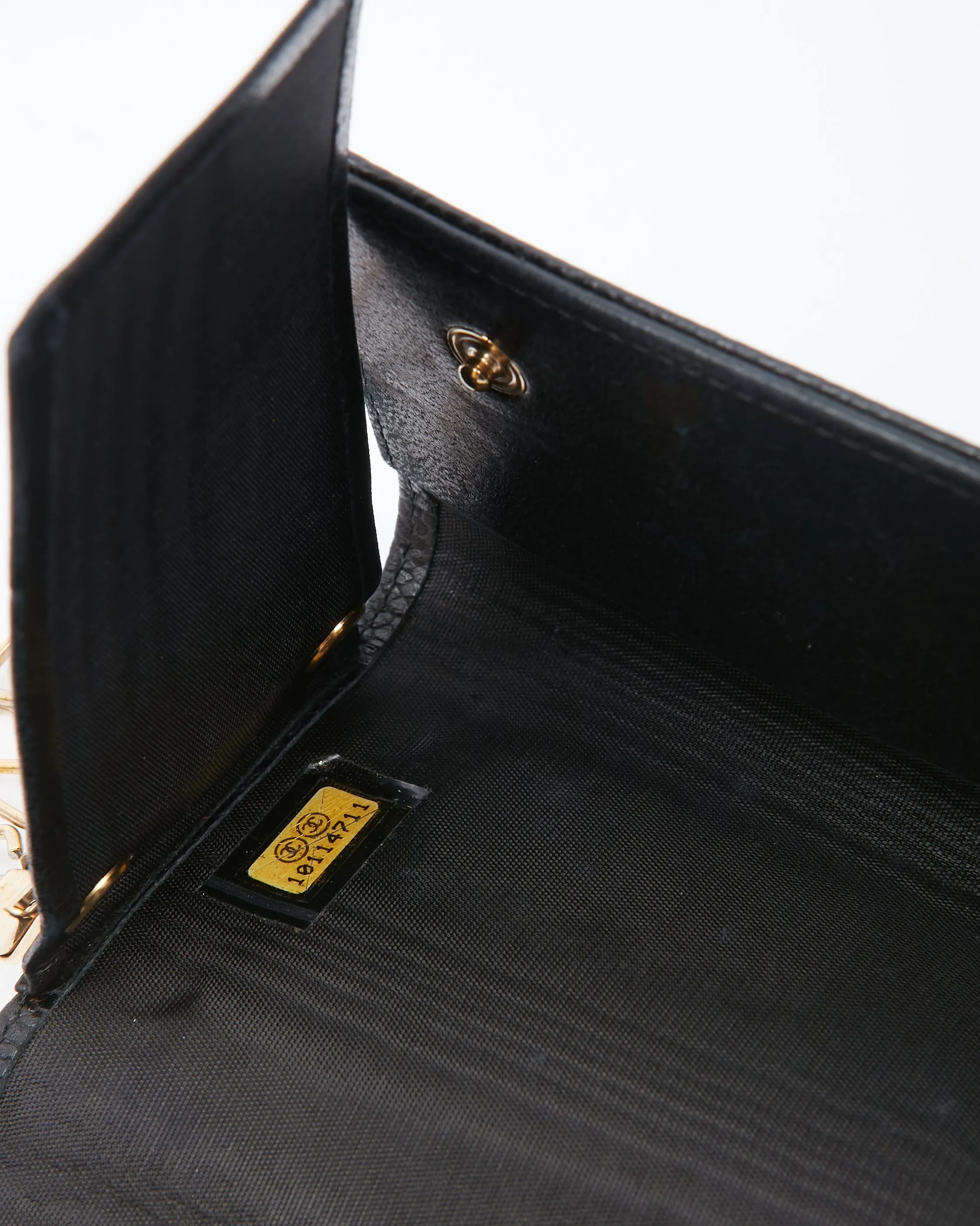 Chanel Black Caviar Timeless CC Interlocking Logo Key Holder