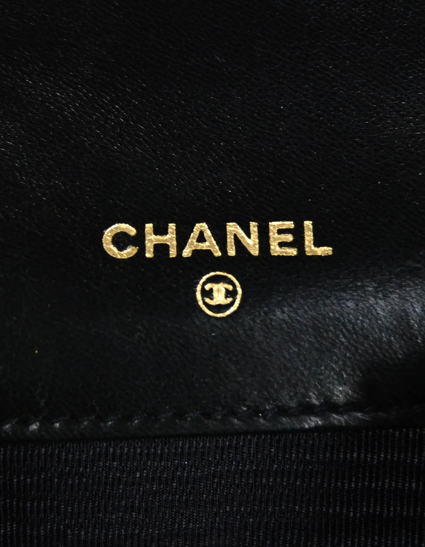 Chanel Black Lambskin Leather Quilted Card Case