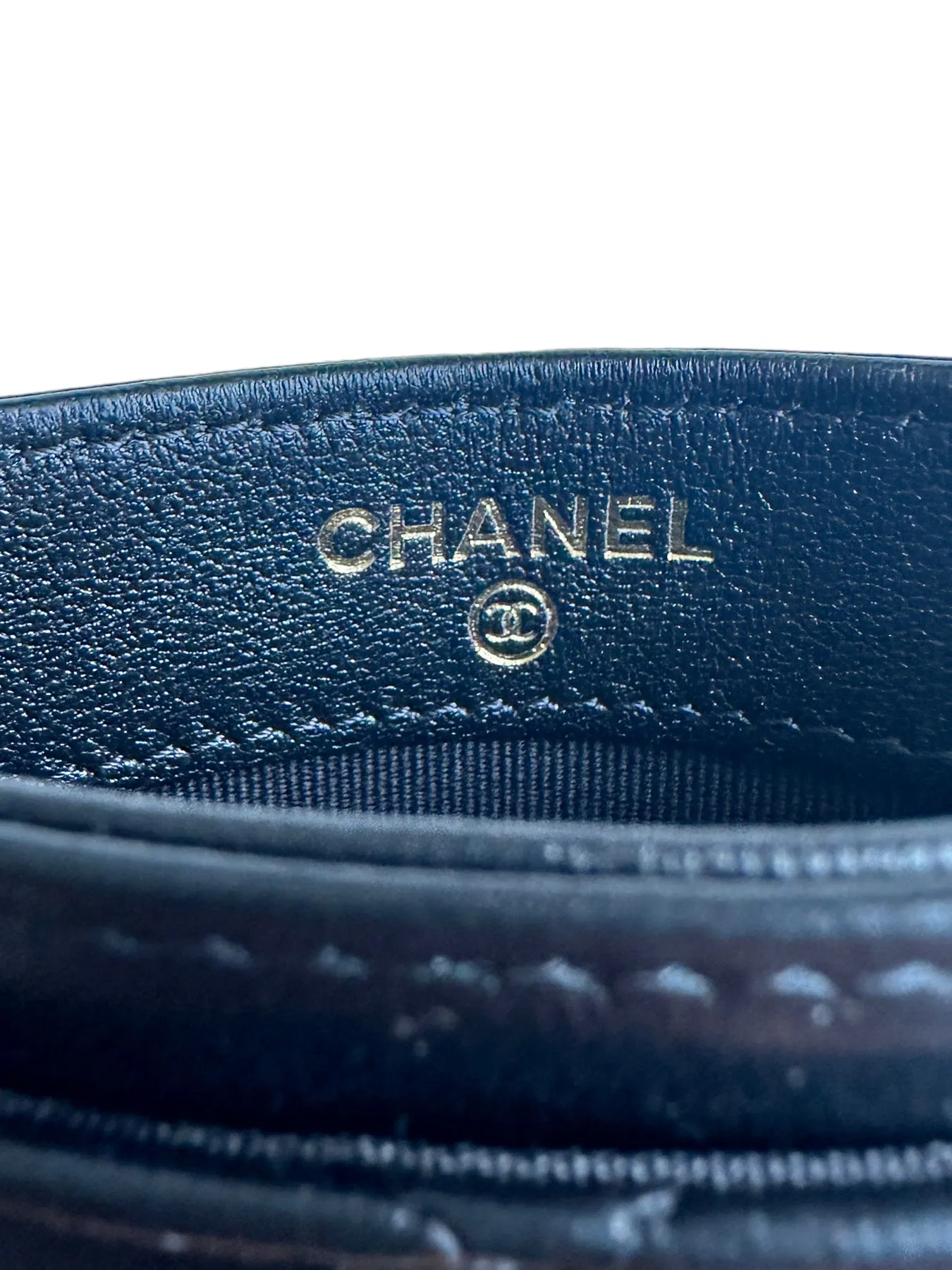 Chanel Black Leather Quilted CC Card Holder