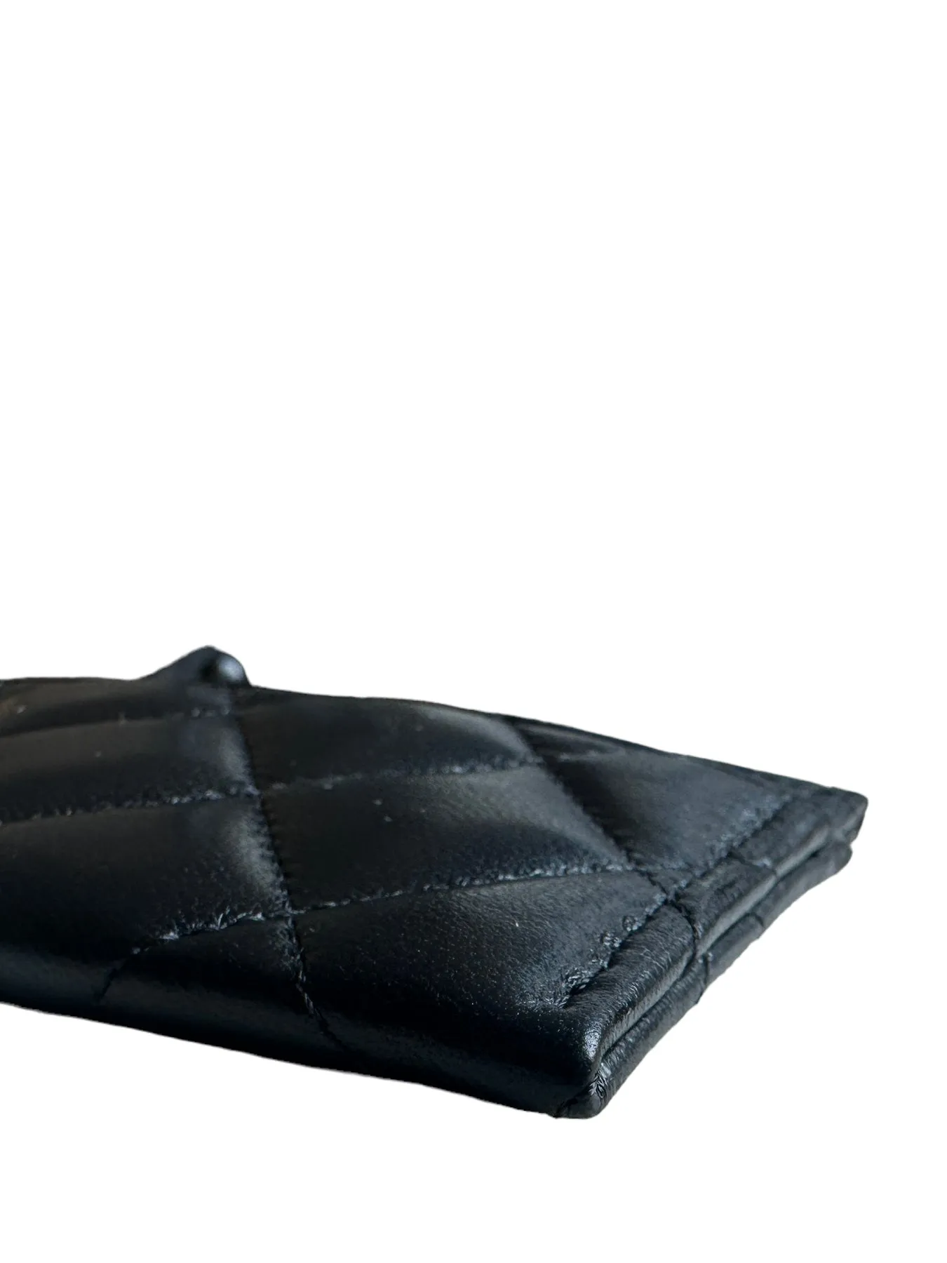 Chanel Black Leather Quilted CC Card Holder