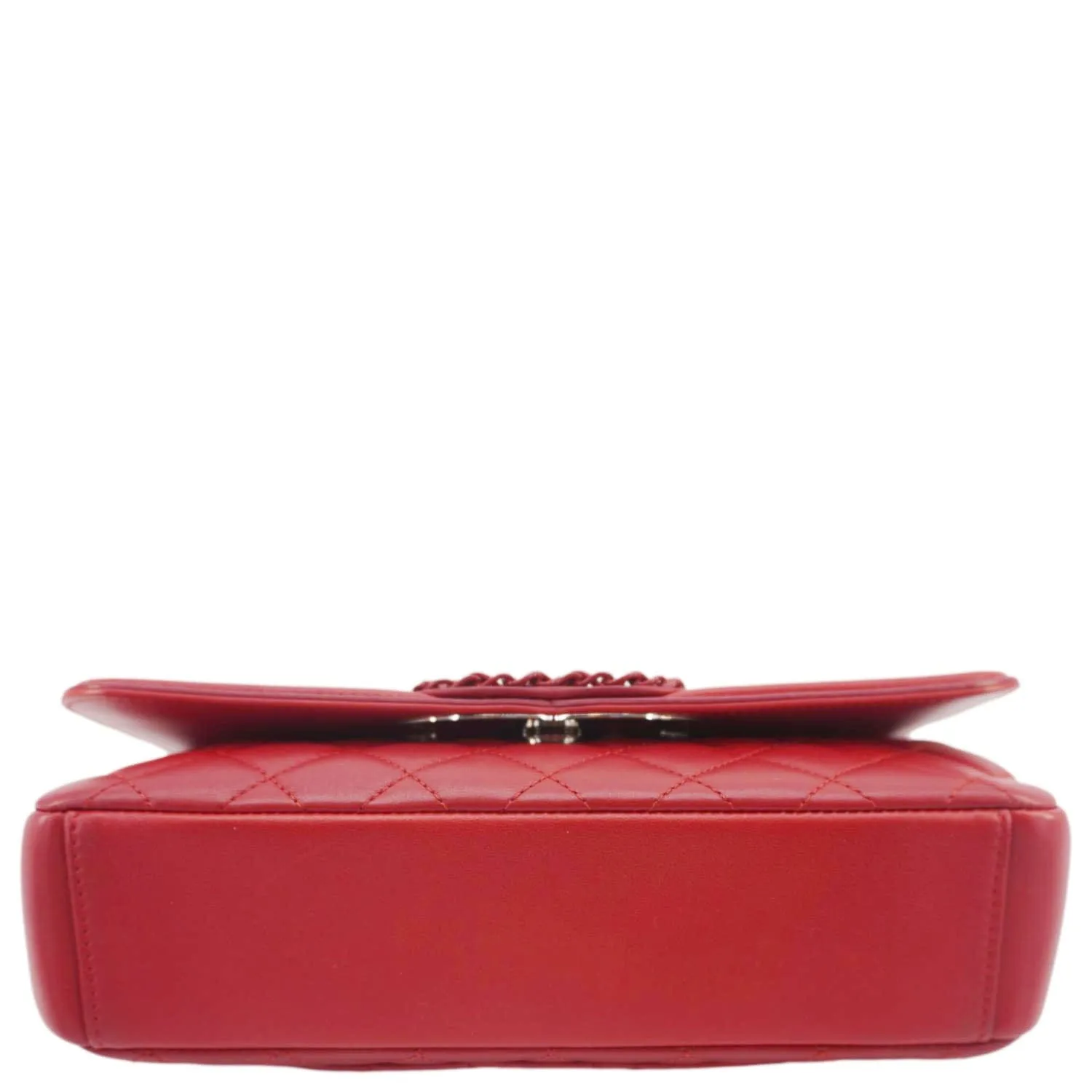 CHANEL CC Filigree Medium Flap Caviar Leather Crossbody Bag Red