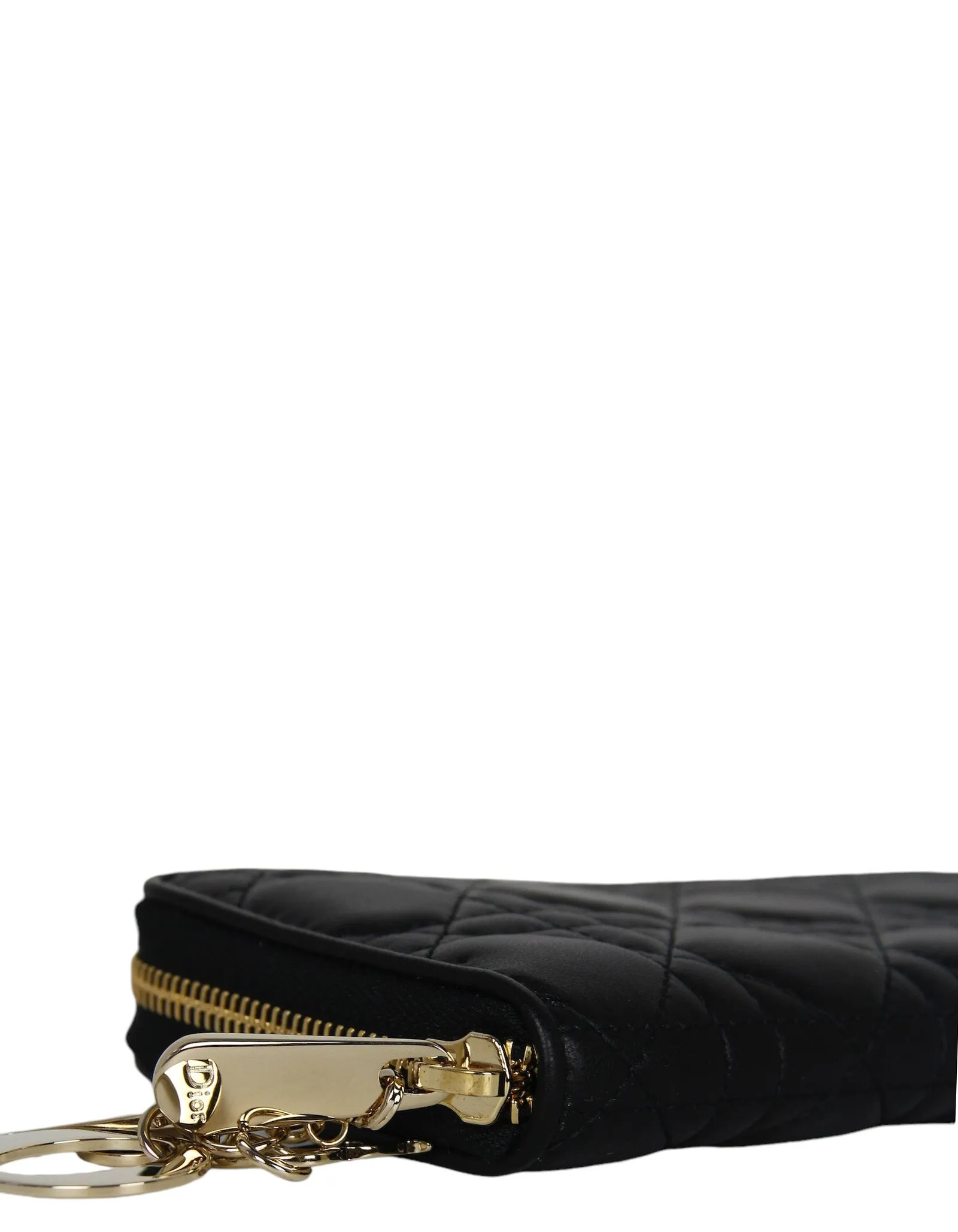 Christian Dior Black Lady Dior Voyageur Wallet