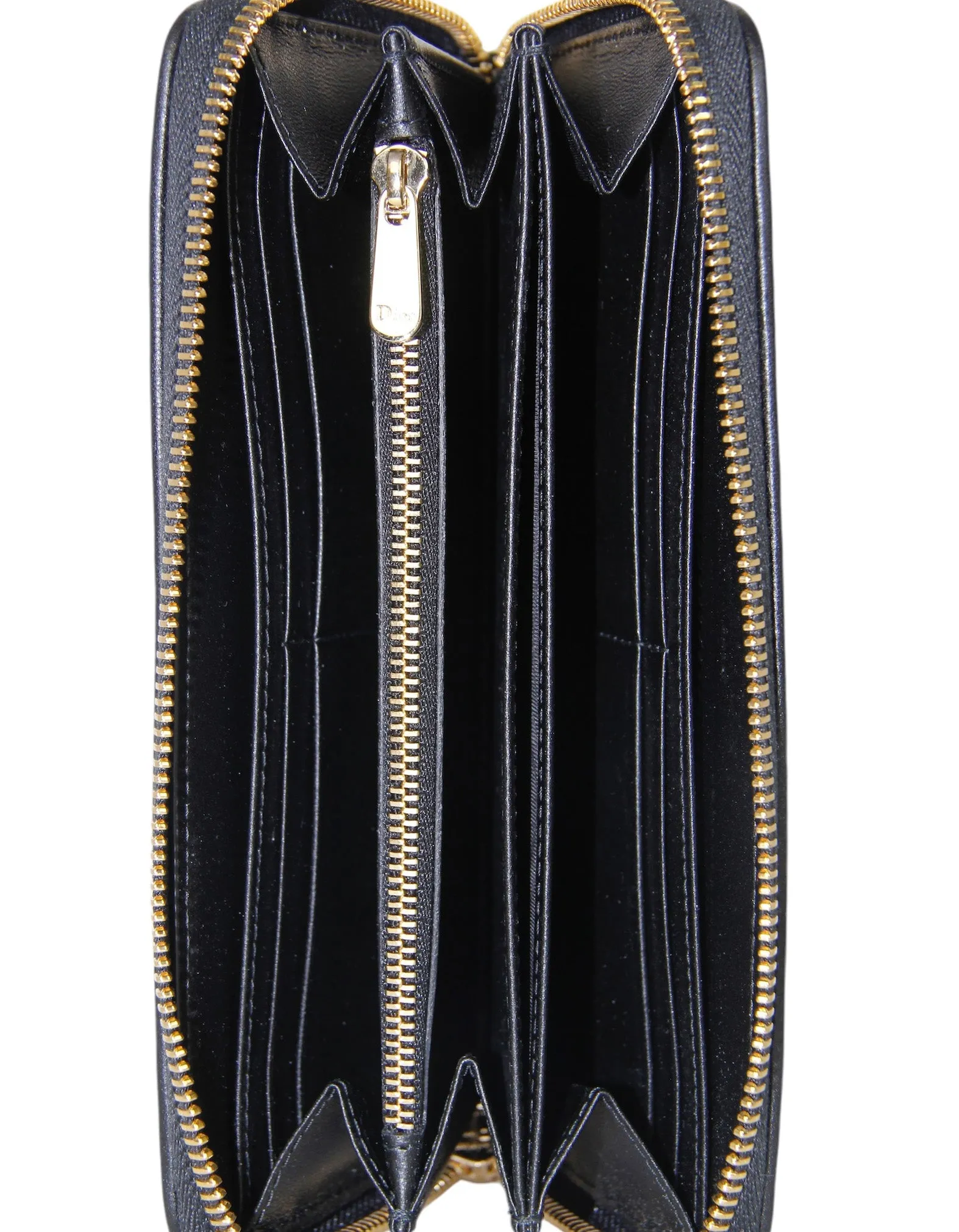 Christian Dior Black Lady Dior Voyageur Wallet
