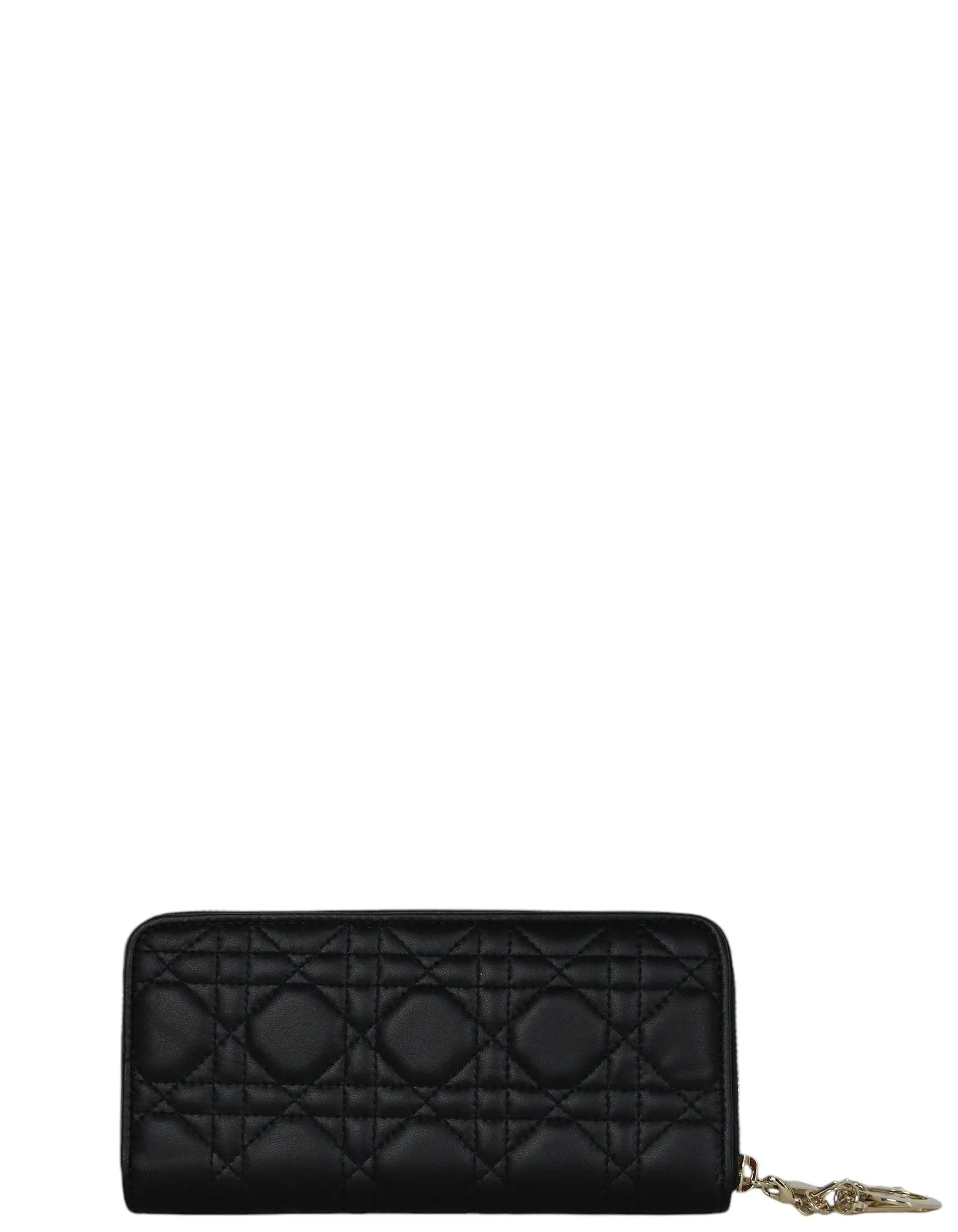 Christian Dior Black Lady Dior Voyageur Wallet