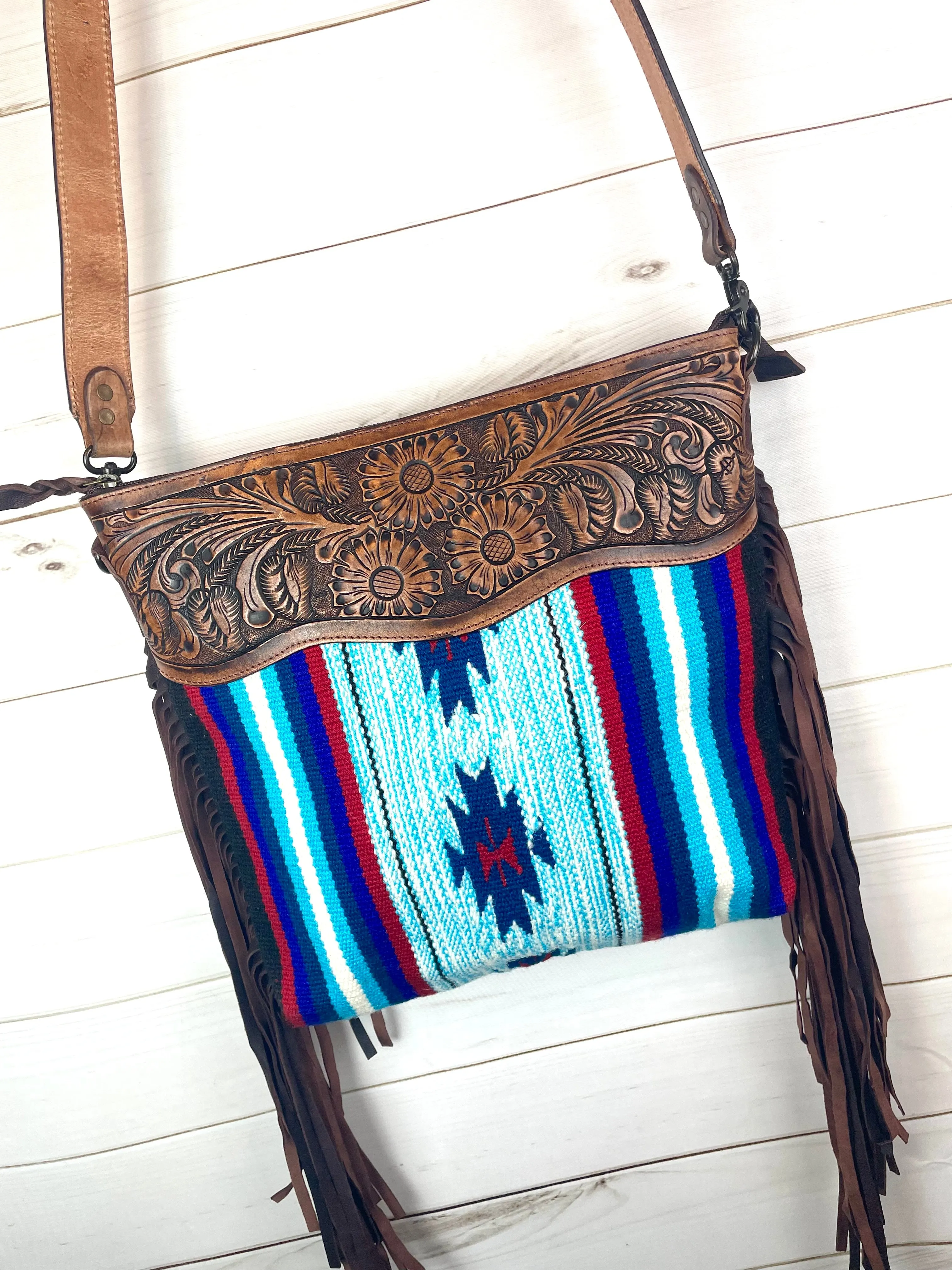 CLEARANCE! Americana Red White & Blue Tucson Wool Handbag