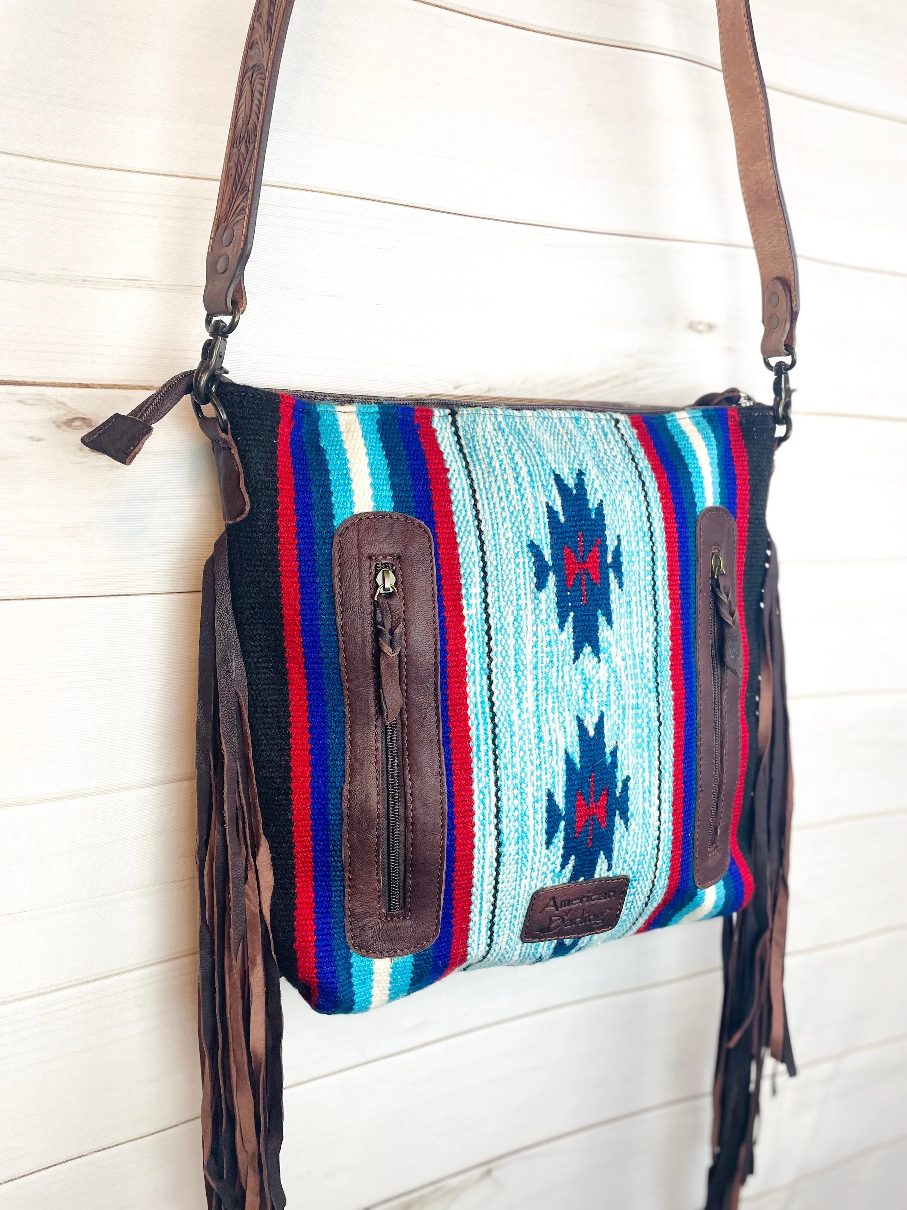CLEARANCE! Americana Red White & Blue Tucson Wool Handbag