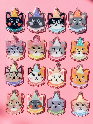 Clown Cat Acrylic Keychain