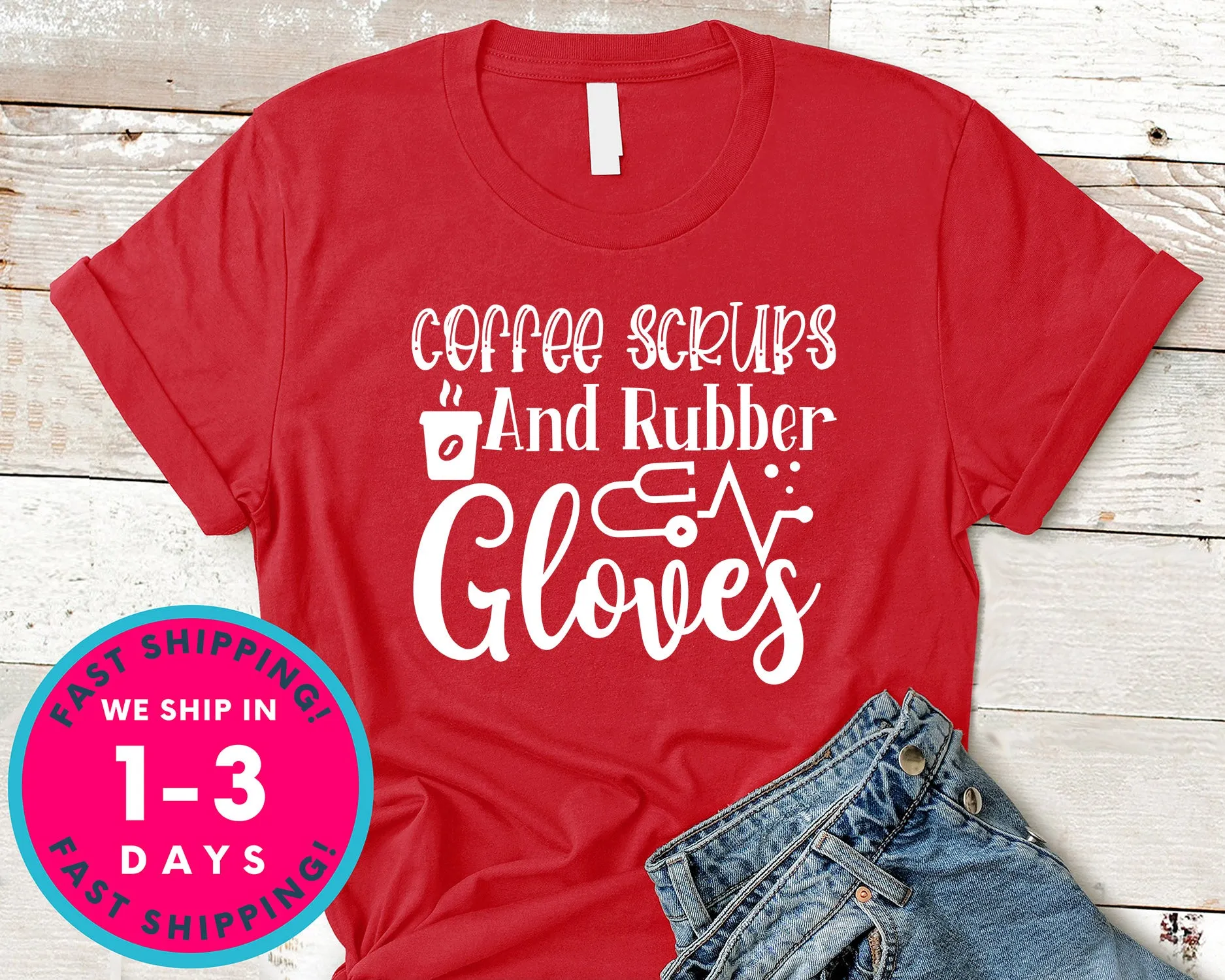 Coffee Scrubs And Rubber Gloves