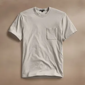 Cotton Linen Pocket Tee - Salt