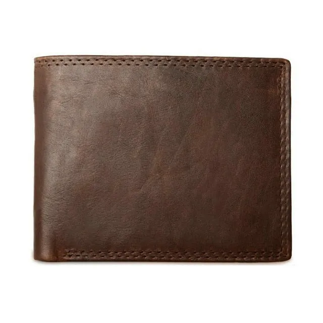 Cow Leather Men Wallets with Coin Pocket Vintage Male Purse