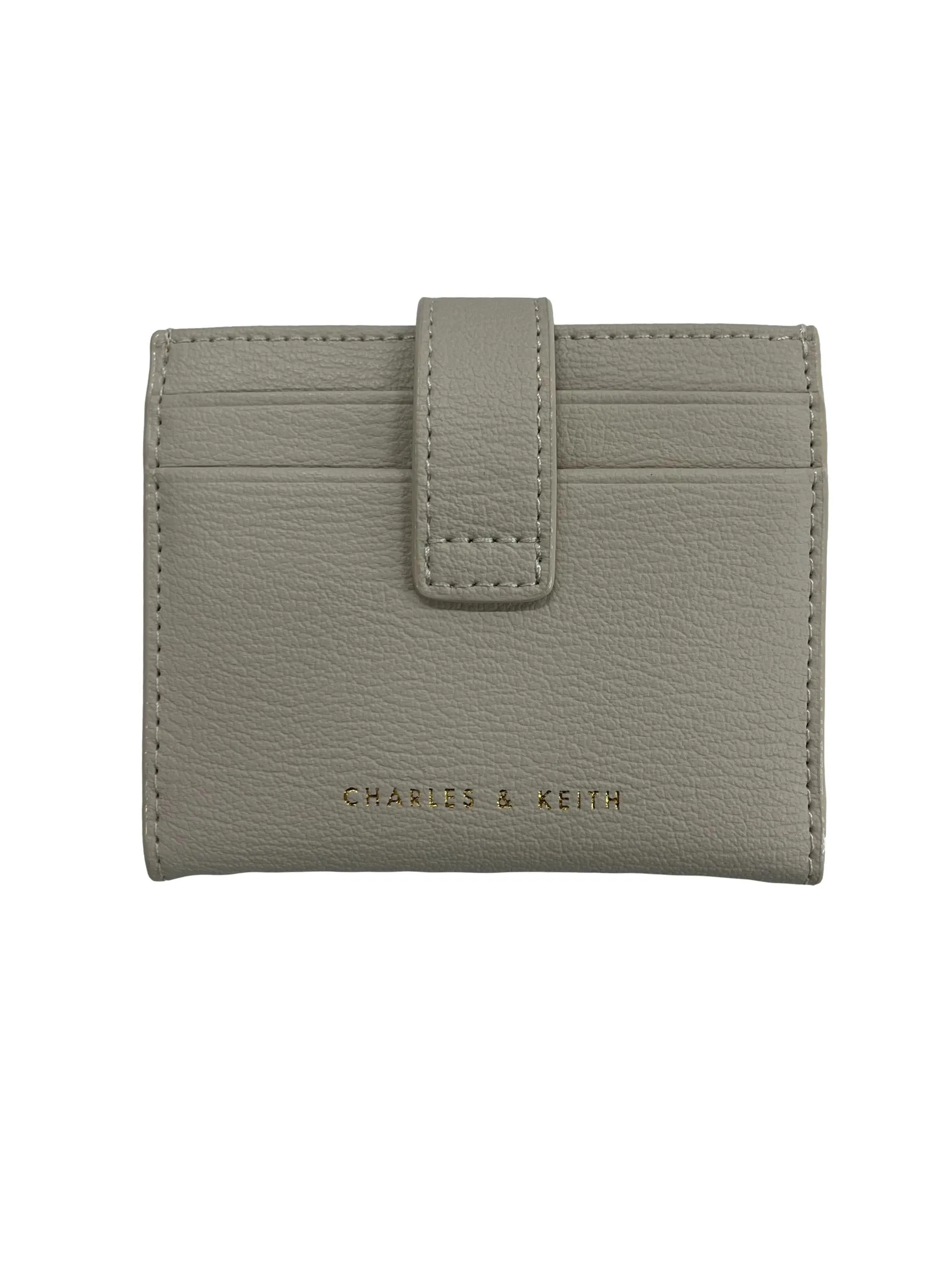 Cream Snap Button Card Holder