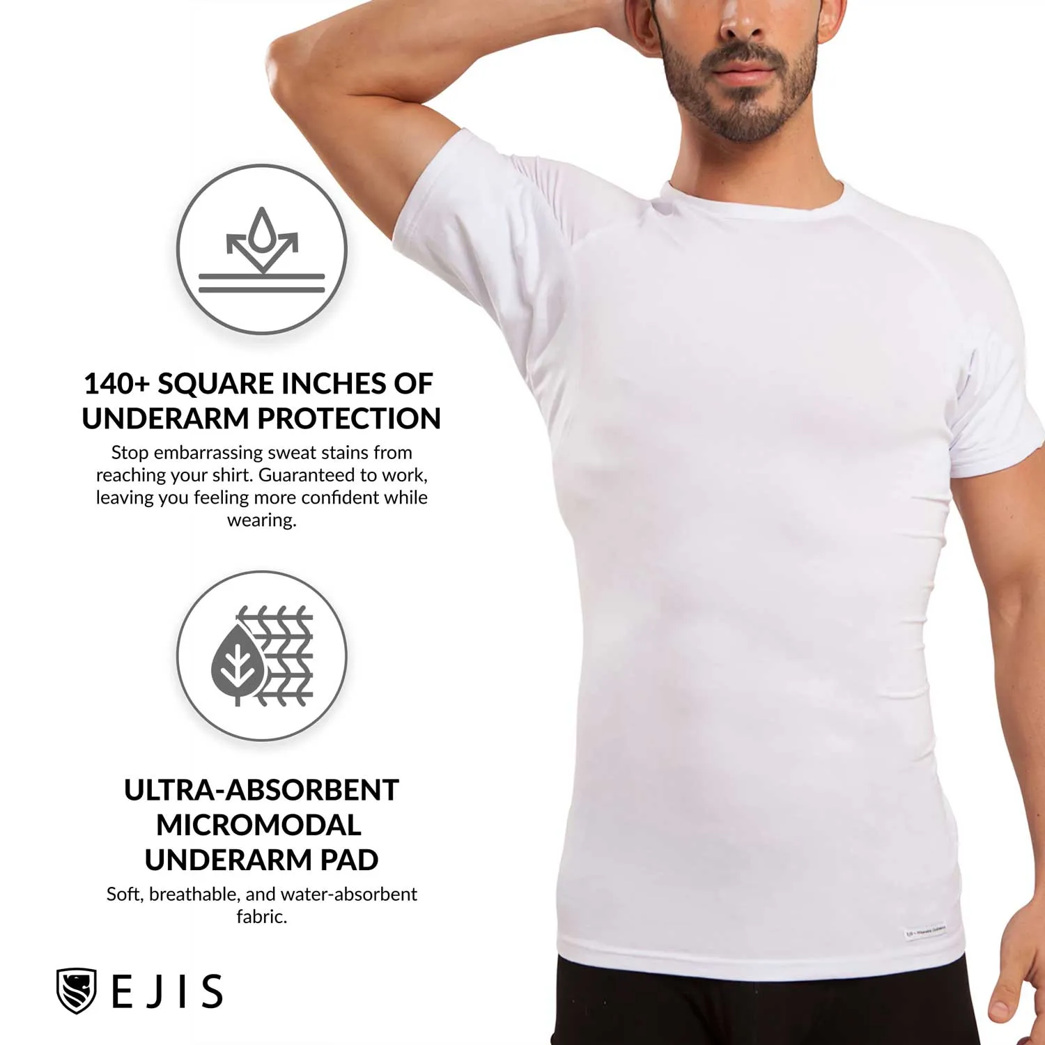 Crew Neck Micro Modal Sweat Proof Undershirt For Men - Grey 9-Pack