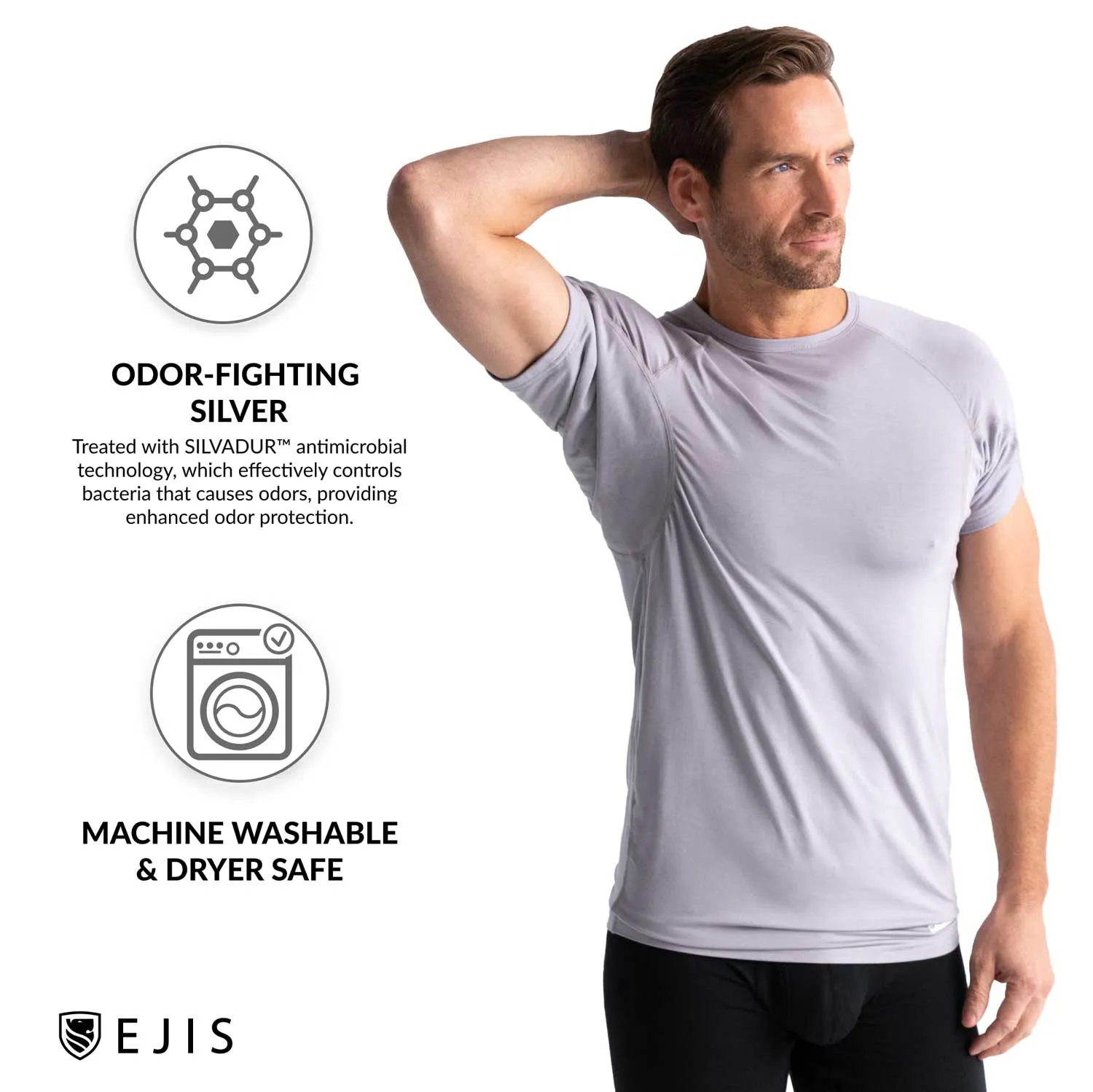 Crew Neck Micro Modal Sweat Proof Undershirt For Men - White 3-Pack