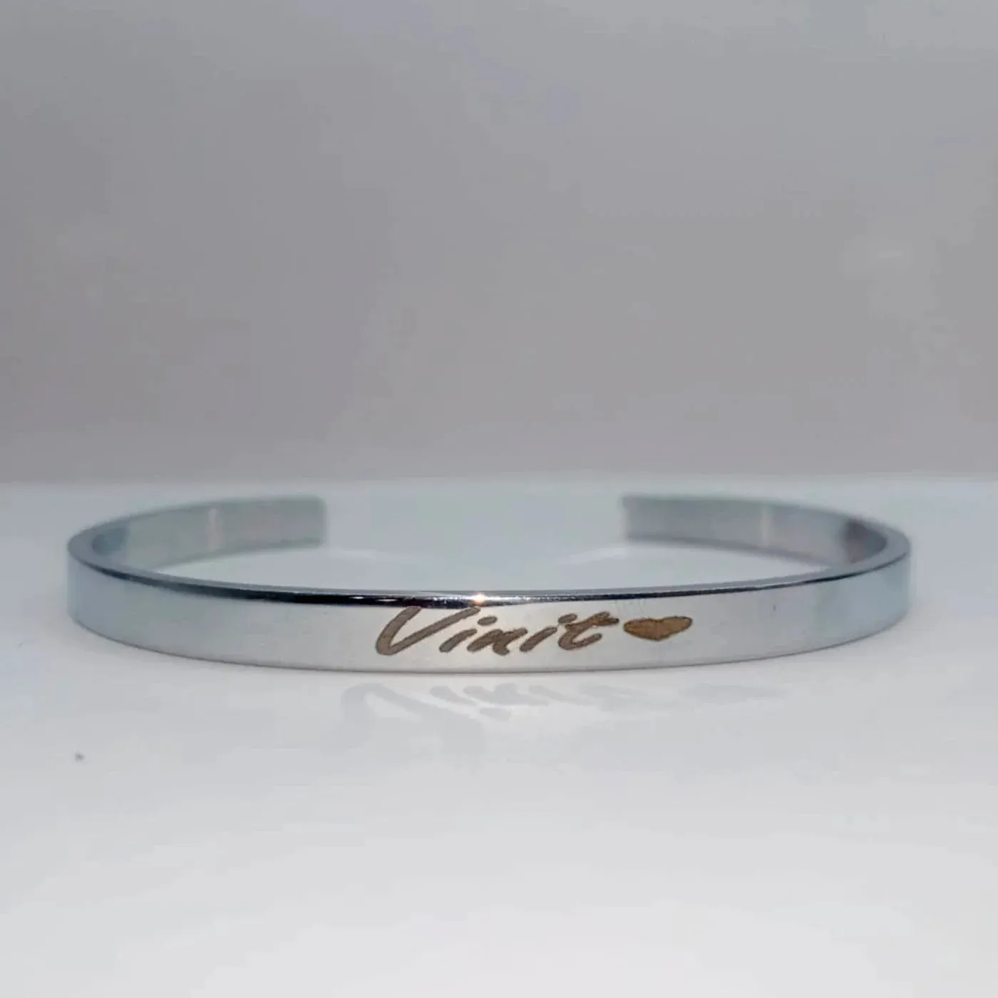 Customized Hand Bracelet Kada - Silver